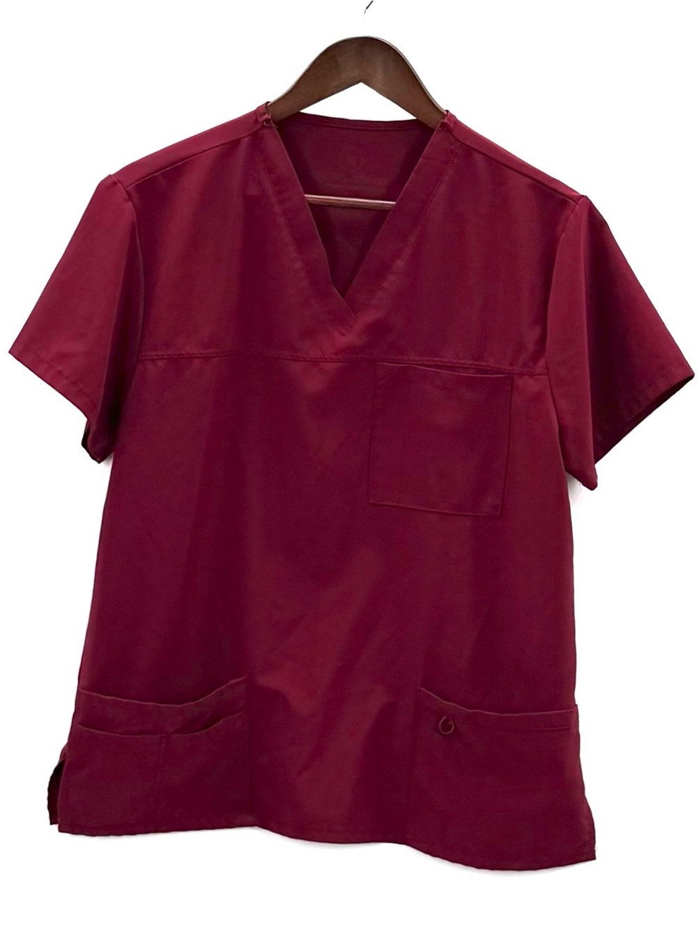 343 Scrubaid Burgundy V-Neck Scrub Top Size Small
